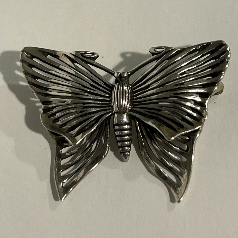 Silver Butterfly Brooch